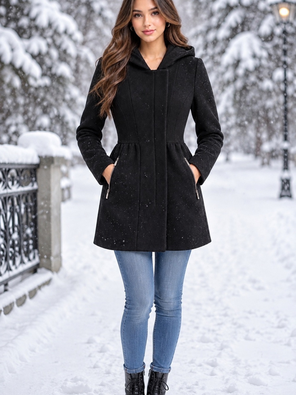 Women’s hooded coat, TRAFALUC ZARA coat small size